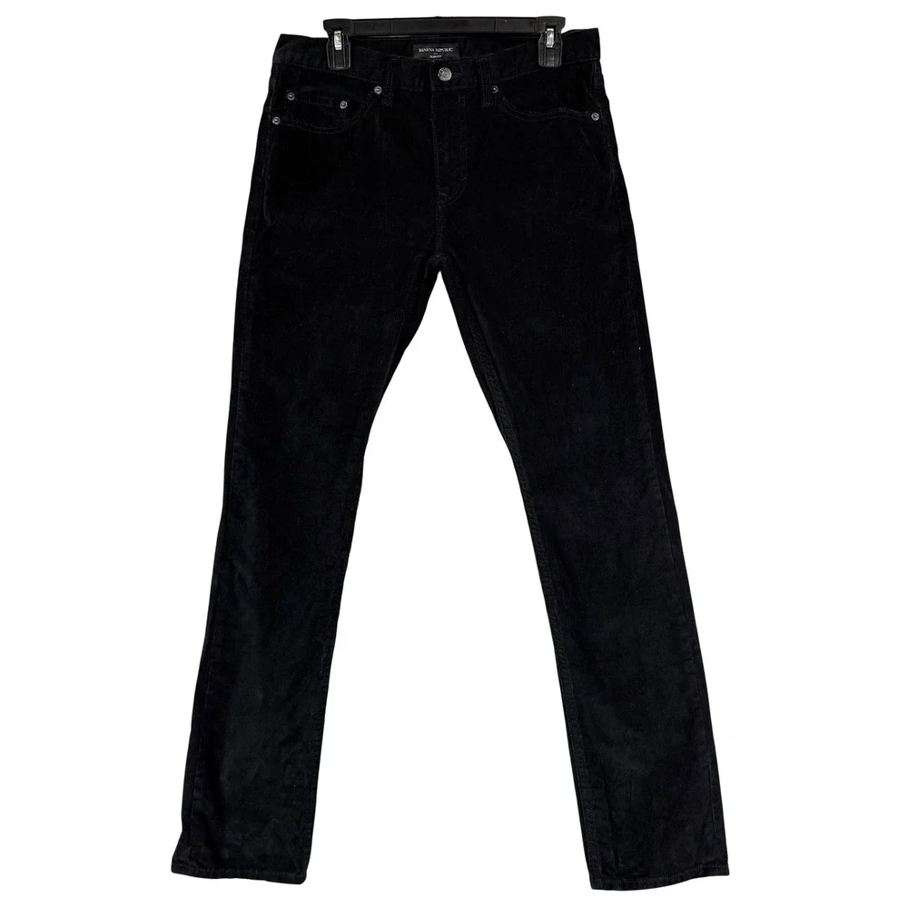 Banana Republic 31x32 Black Slim Fit Corduroy Pants